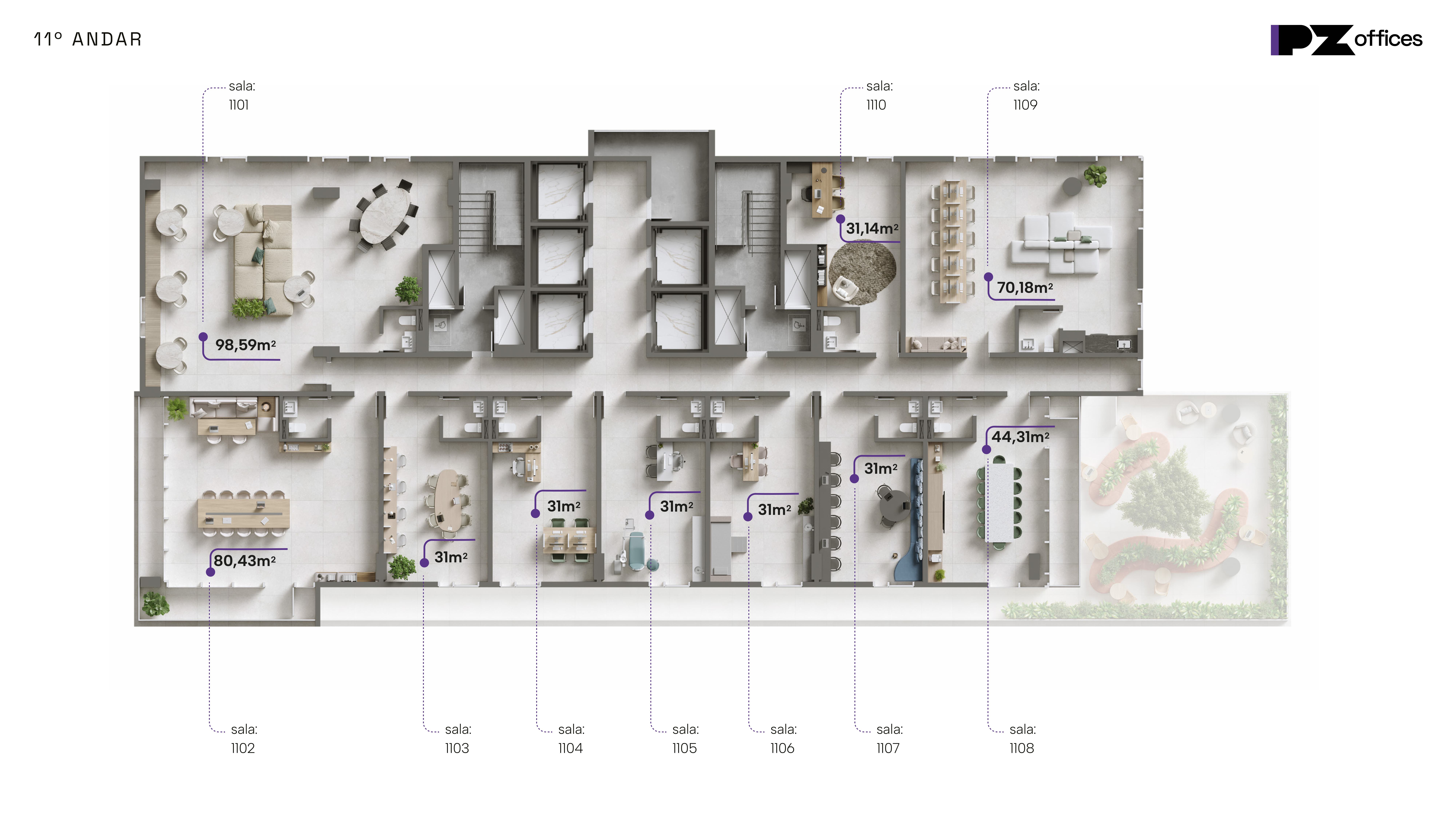 Planta PZ Offices — opção 5